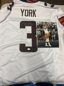 BLOWOUT DEAL - BROWNS CADE YORK SIGNED CUSTOM JERSEY AND 8X10 PHOTO