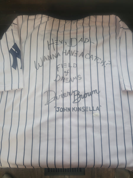 Dwier Brown Signed Field of Dreams Yankees Jersey with (6) Inscriptions  (JSA COA)