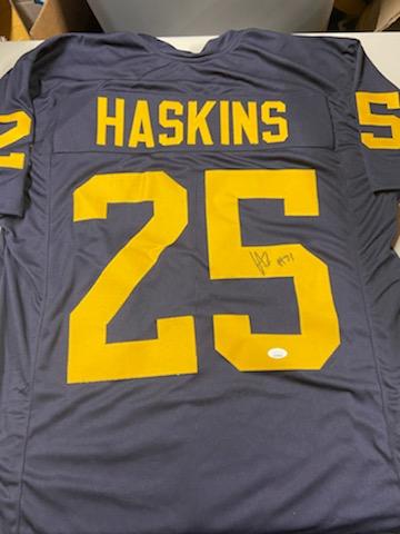 Hassan Haskins signed  custom michigan jersey