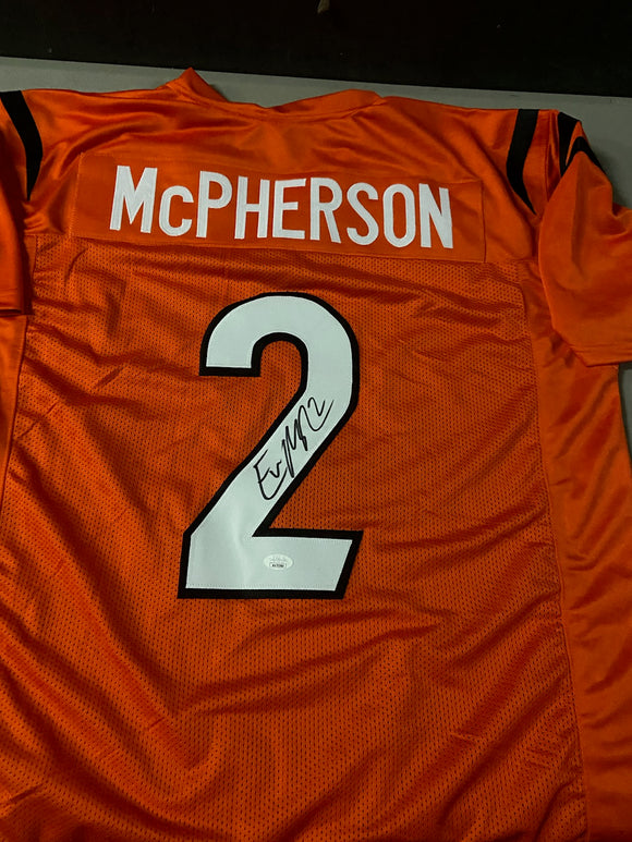 EVAN MCPHERSON bengals Signed custom jersey - JSA WITNESS HOLOGRAM